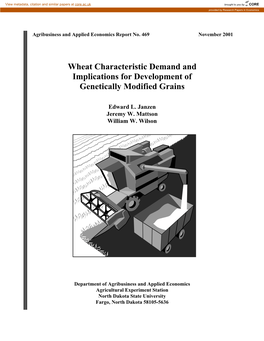 Wheat Characteristic Demand and Implications for Development of Genetically Modified Grains
