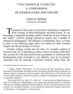 "The Crowd Is Untruth": a Comparison of Kierkegaard and Girard