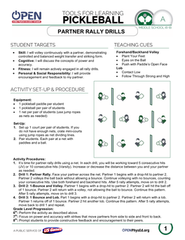 Partner Rally Drills