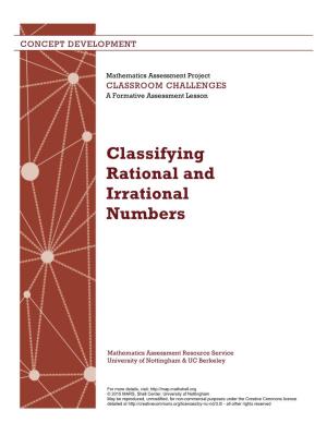 Classifying Rational and Irrational Numbers