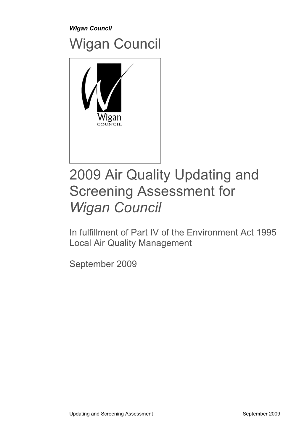 Air Quality Screening and Assessment Report 2009