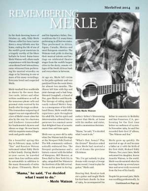 Remembering Merle Watson