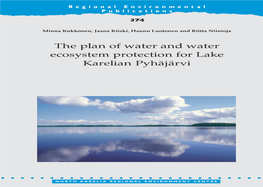 The Plan of Water and Water Ecosystem Protection for Lake Karelian Pyhäjärvi