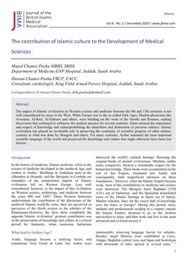 The Contribution of Islamic Culture to the Development of Medical Sciences