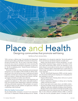 Place and Health Designing Communities That Promote Well-Being by Monica Pratt, Arcuser Editor