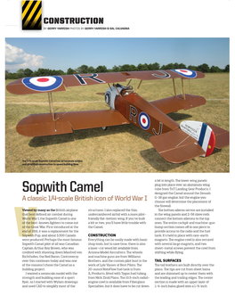 Sopwith Camel Has an Accurate Outline and Simpliﬁ Ed Construction to Speed Building Time
