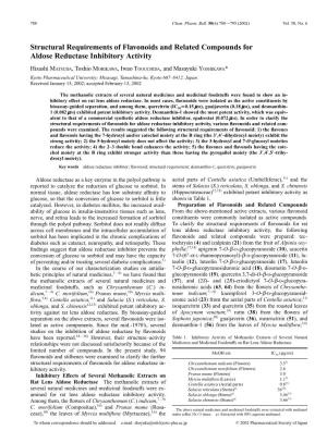 Structural Requirements of Flavonoids and Related Compounds for Aldose Reductase Inhibitory Activity