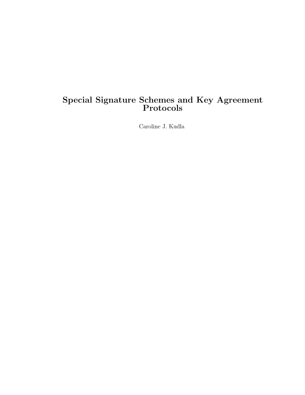 Special Signature Schemes and Key Agreement Protocols