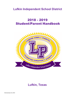 2018 - 2019 Student/Parent Handbook