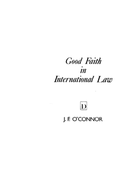 Good Faith Zn0 Internutiunal Law a J