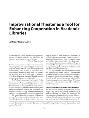 Improvisational Theater As a Tool for Enhancing Cooperation in Academic Libraries