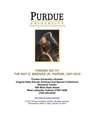 Finding Aid to the Roy D. Bridges Jr. Papers, 1957-2010