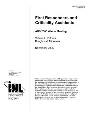 First Responders and Criticality Accidents
