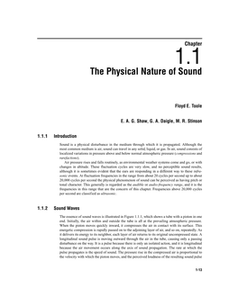 The Physical Nature of Sound