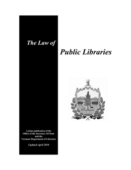 The Law of Public Libraries, Vermont