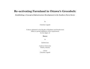 Re-Activating Farmland in Ottawa's Greenbelt