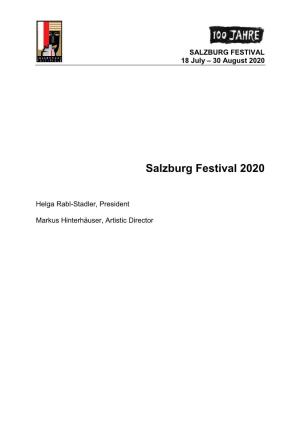 Salzburg Festival 2020