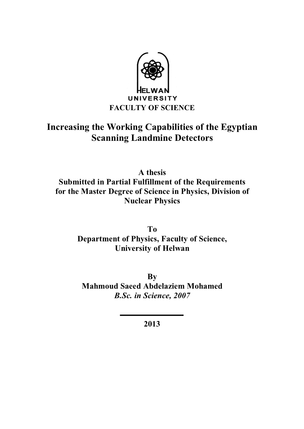 Increasing the Working Capabilities of the Egyptian Scanning Landmine Detectors
