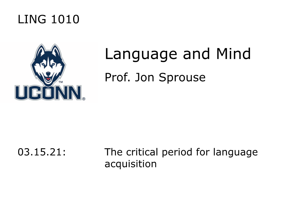 Language and Mind Prof