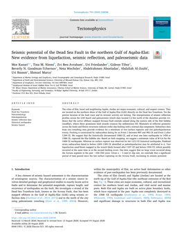 Seismic Potential of the Dead Sea Fault in the Northern Gulf of Aqaba