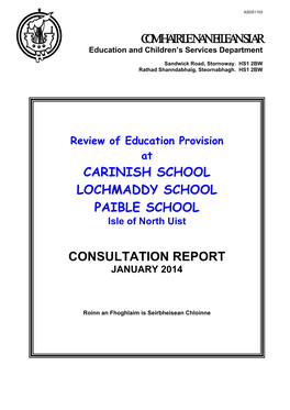 Review of Education Provision and the Future Strategy for the Schools