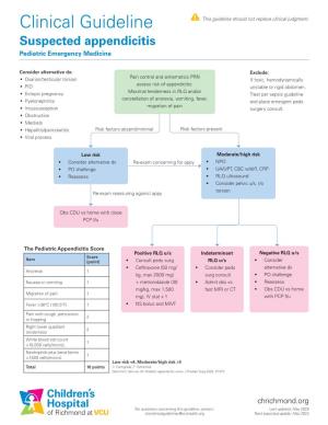 Appendicitis Pediatric Emergency Medicine