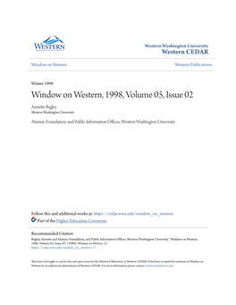 Window on Western, 1998, Volume 05, Issue 02 Annette Bagley Western Washington University