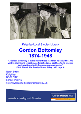 Gordon Bottomley 1874-1948