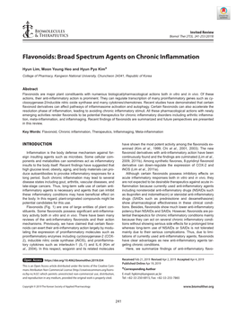 Flavonoids: Broad Spectrum Agents on Chronic Inflammation