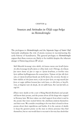 Sources and Attitudes in Olafs Saga Helga in Heimskringla