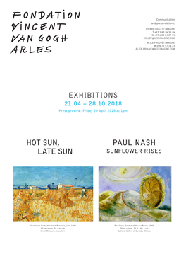Exhibitions Paul Nash Hot Sun, Late