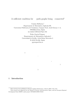 A Sufficient Condition for Pk-Path Graphs Being R-Connected∗