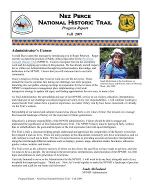 Nez Perce National Historic Trail Progress Report Fall 2009