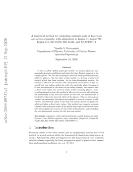 Arxiv:2009.09732V1 [Astro-Ph.EP] 21 Sep 2020 in N Unu Ehnc Seeg [7]-[11])