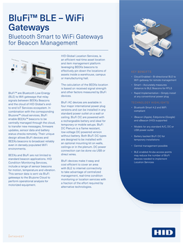 Blufi™ BLE – Wifi Gateways Bluetooth Smart to Wifi Gateways for Beacon Management