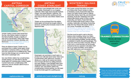 TRANSIT CONNECTIONS Transit Center and Watsonville Transit Center Trips End in Sacramento