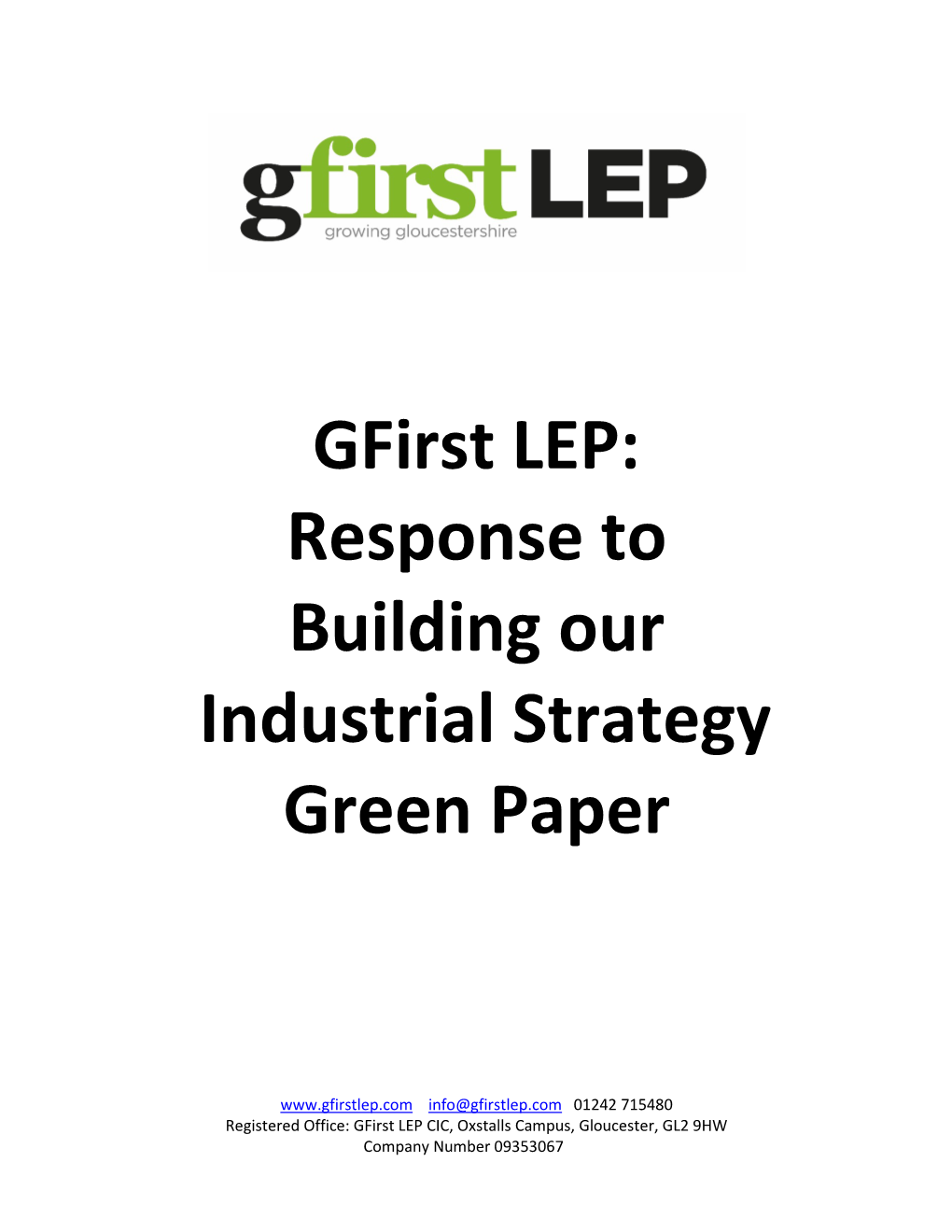 Response to Building Our Industrial Strategy Green Paper