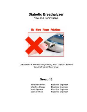 Diabetic Breathalyzer New and Noninvasive
