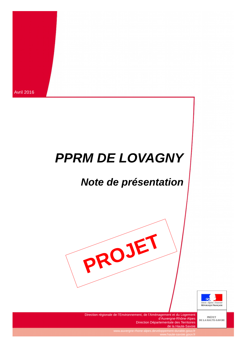 Pprm Lovagny- Note De Présentation