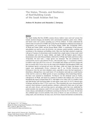 The Status, Threats, and Resilience of Reef-Building Corals of the Saudi Arabian Red Sea