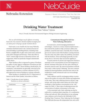 Drinking Water Treatment Salt-­Free Water “Softener” Options