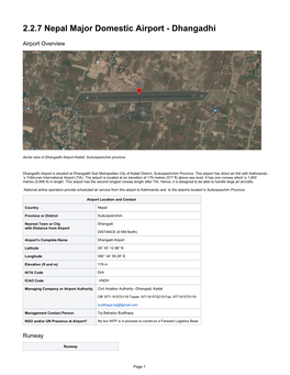 2.2.7 Nepal Major Domestic Airport - Dhangadhi