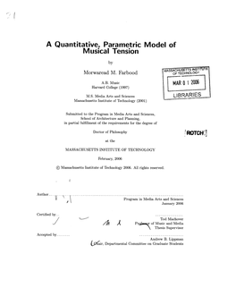 A Quantitative, Parametric Model of Musical Tension