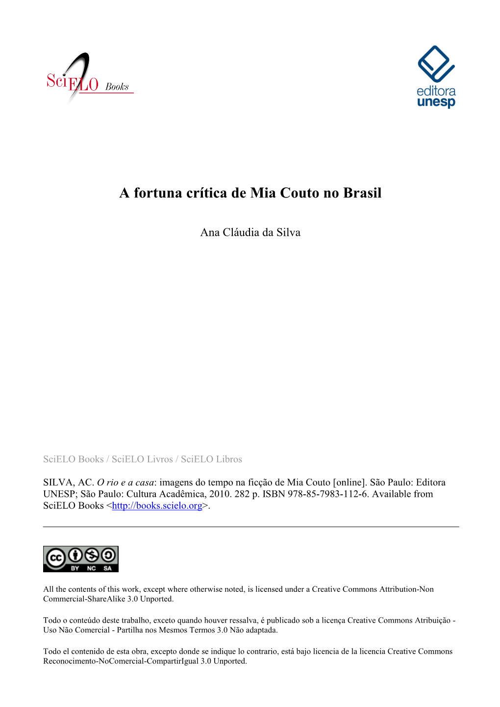 A Fortuna Crítica De Mia Couto No Brasil