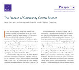The Promise of Community Citizen Science