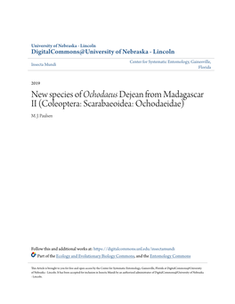 New Species of &lt;I&gt;Ochodaeus&lt;/I&gt; Dejean from Madagascar II