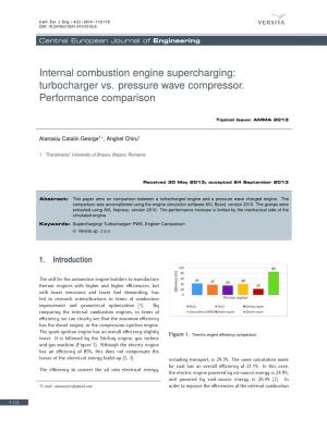 Internal Combustion Engine Supercharging: Turbocharger Vs