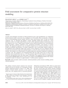Fold Assessment for Comparative Protein Structure Modeling