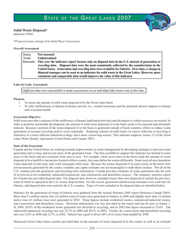 Solid Waste Disposal* Indicator #7060