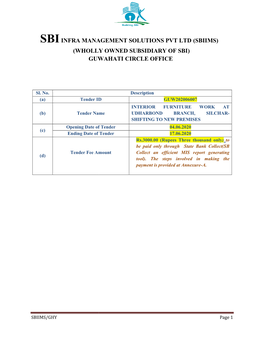 Sbiinfra Management S (Wholly Owned S Guwahati A